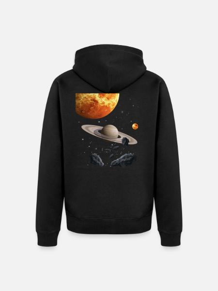 Espace - Veste à capuche bio Premium Unisexe - noir