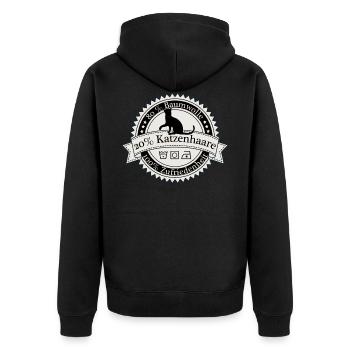 80% Baumwolle 20% Katzenhaare Shirt - Unisex Premium Bio Zip Hoodie - Schwarz - Hinten - Nico (187cm)