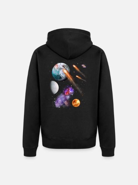 Universe - Unisex Premium Organic Zip Hoodie - black