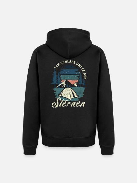 Camping - Unisex Premium Organic Zip Hoodie - black