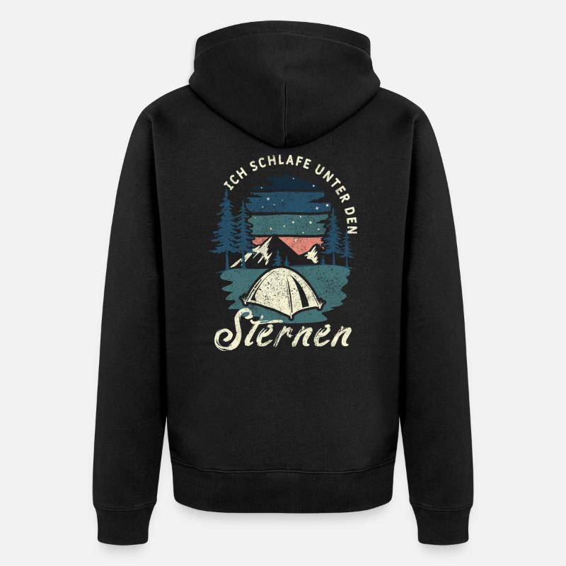 Zelten - Unisex Premium Bio Zip Hoodie - Schwarz