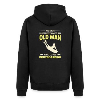 Bodyboarding Grandpa Bodyboarder Cadeau de fête des pères - Veste à capuche bio Premium Unisexe - noir - Dos - Nico (187cm)