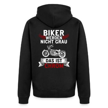 Les motards ne virent pas au gris, ce sont les motards chromés - Veste à capuche bio Premium Unisexe - noir - Dos - Nico (187cm)