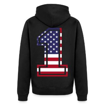 États-Unis - Veste à capuche bio Premium Unisexe - noir - Dos - Nico (187cm)