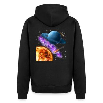 espace - Veste à capuche bio Premium Unisexe - noir - Dos - Nico (187cm)