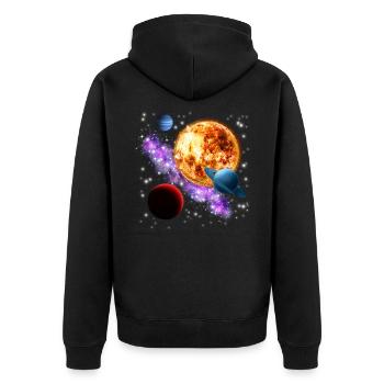 univers - Veste à capuche bio Premium Unisexe - noir - Dos - Nico (187cm)