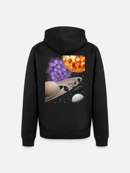 universe - Unisex Premium Organic Zip Hoodie - black