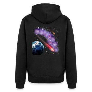 espace - Veste à capuche bio Premium Unisexe - noir - Dos - Nico (187cm)