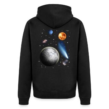 univers - Veste à capuche bio Premium Unisexe - noir - Dos - Nico (187cm)