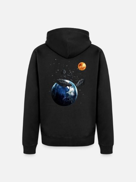 universe - Unisex Premium Organic Zip Hoodie - black
