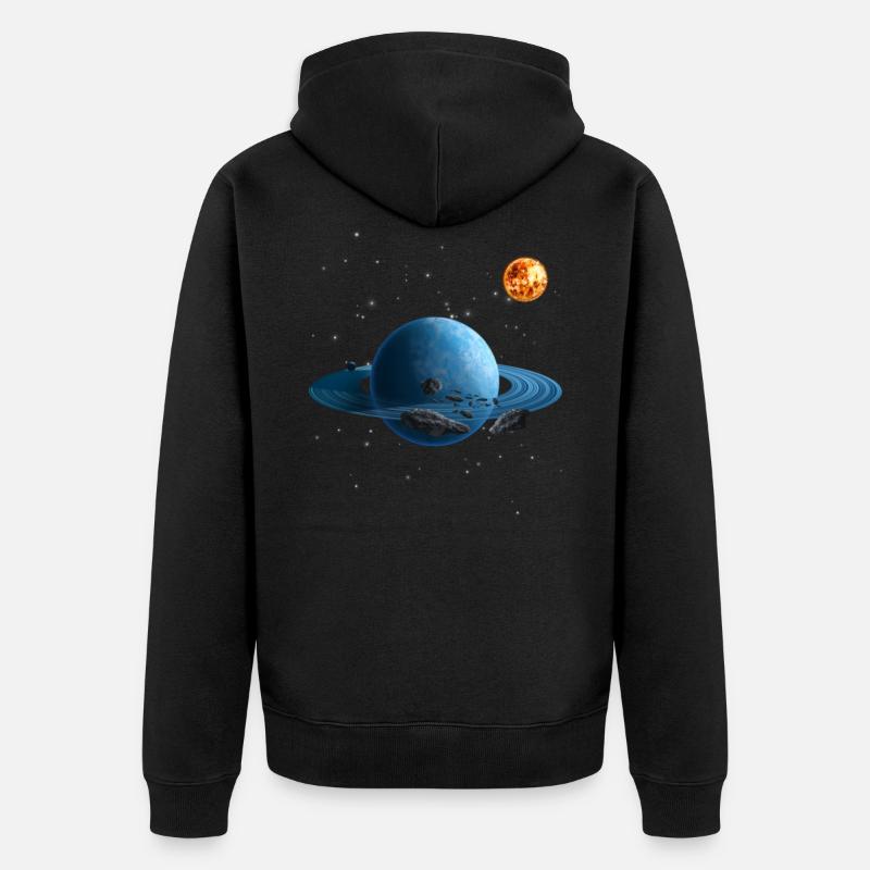 Sonnensystem - Unisex Premium Bio Zip Hoodie - Schwarz