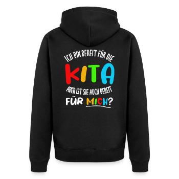 Kita 2020 Kindergartenkind Kita anfänger - Unisex Premium Bio Zip Hoodie - Schwarz - Hinten - Nico (187cm)