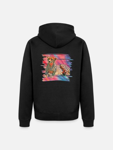 Gepard - Unisex Premium Bio Zip Hoodie - Schwarz