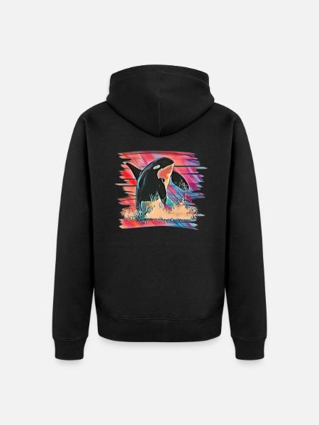 Orca - Unisex Premium Organic Zip Hoodie - black