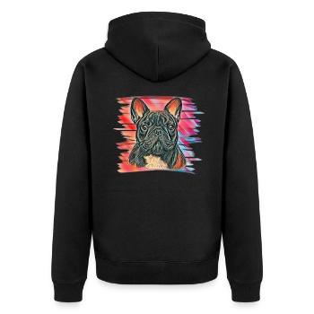 Bulldog français - Veste à capuche bio Premium Unisexe - noir - Dos - Nico (187cm)
