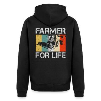 Farmer For Life - agriculteur de moissonneuse-batteuse - Veste à capuche bio Premium Unisexe - noir - Dos - Nico (187cm)
