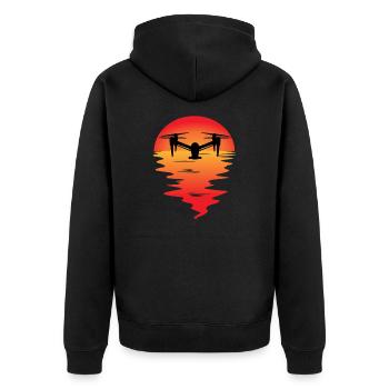 Drohne Geschenkidee Drohnen Drone - Unisex Premium Bio Zip Hoodie - Schwarz - Hinten - Nico (187cm)