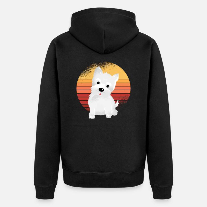 Idée cadeau Westie - Veste à capuche bio Premium Unisexe - noir