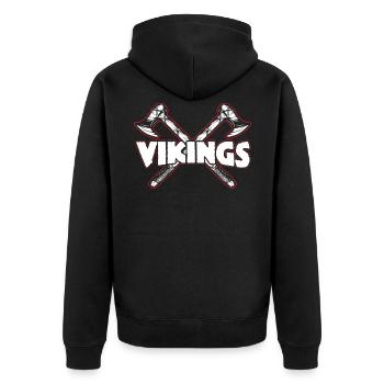 Vikings Axe - Anniversaire cadeau Viking - Veste à capuche bio Premium Unisexe - noir - Dos - Nico (187cm)