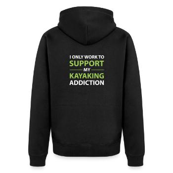 Kayaking - Unisex Premium Organic Zip Hoodie - black - Back - Nico (187cm)