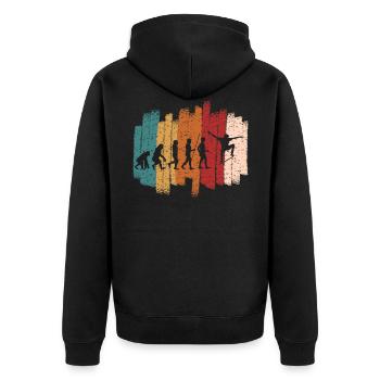 Skateboard skateboarding gift - Unisex Premium Organic Zip Hoodie - black - Back - Nico (187cm)