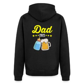 Future Dad 2021 - Unisex Premium Organic Zip Hoodie - black - Back - Nico (187cm)
