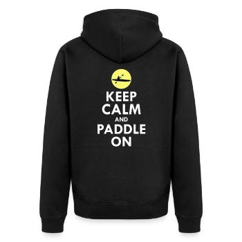 Kayaking - Unisex Premium Organic Zip Hoodie - black - Back - Nico (187cm)