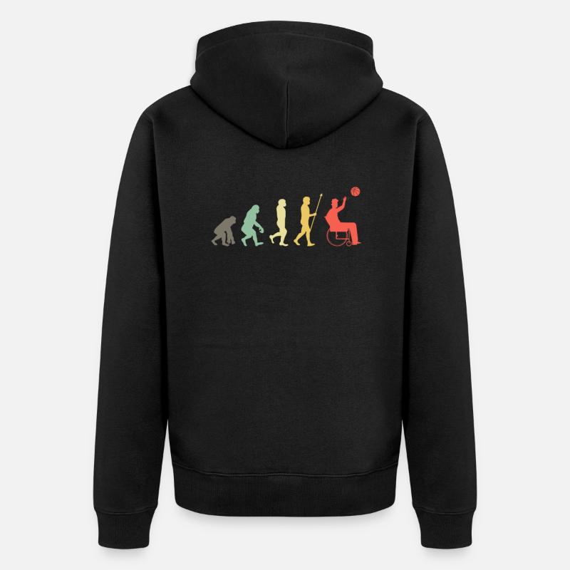 Rollstuhlbasketball Evolution - Unisex Premium Bio Zip Hoodie - Schwarz
