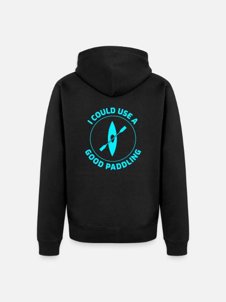 Kayaking - Unisex Premium Organic Zip Hoodie - black
