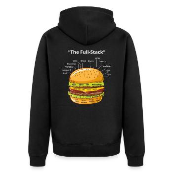 Computer Programmer Coders Software Burger Lovers - Unisex Premium Organic Zip Hoodie - black - Back - Nico (187cm)
