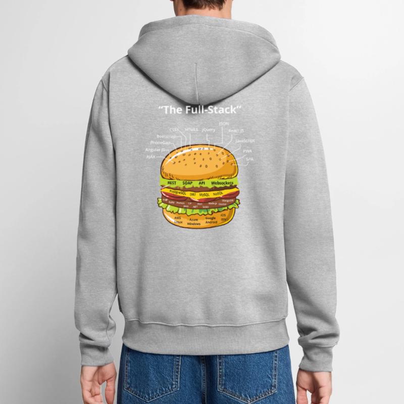 Computer Programmierer Programmierer Software Burger Liebhaber Unisex Premium Bio Zip Hoodie