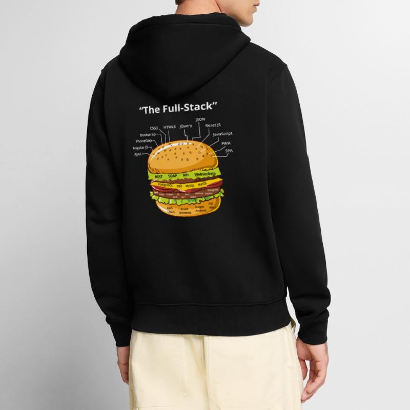 Computer Programmierer Programmierer Software Burger Liebhaber Unisex Premium Bio Zip Hoodie