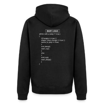 Computer Programmer Coders Software Engineers Gift - Unisex Premium Organic Zip Hoodie - black - Back - Nico (187cm)