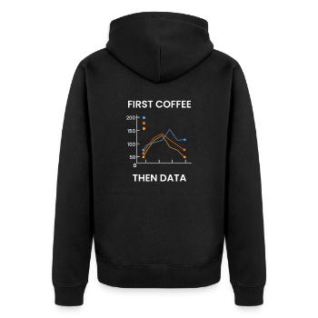 Computerprogrammierer Codierer Software Engineers Geschenk - Unisex Premium Bio Zip Hoodie - Schwarz - Hinten - Nico (187cm)