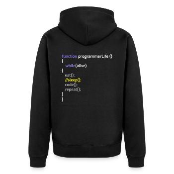 Computer Programmer Coders Software Engineers Gift - Unisex Premium Organic Zip Hoodie - black - Back - Nico (187cm)