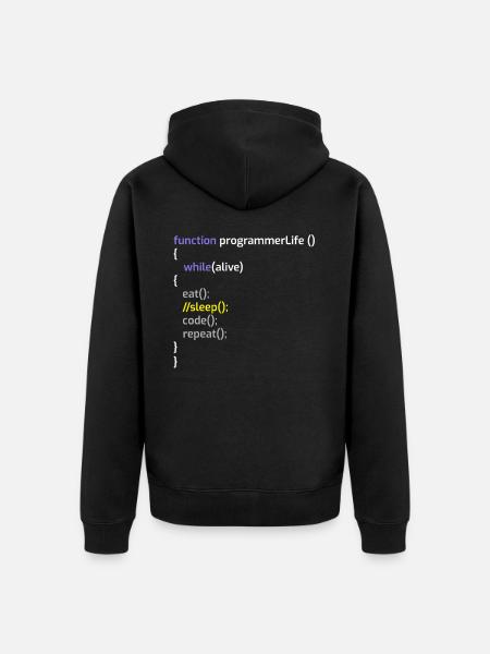 Computerprogrammierer Codierer Software Engineers Geschenk - Unisex Premium Bio Zip Hoodie - Schwarz