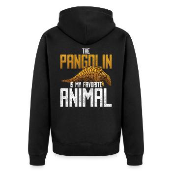 Pangolin pangolin favorite - Unisex Premium Organic Zip Hoodie - black - Back - Nico (187cm)