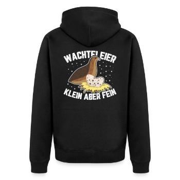 Wachtelzüchter Wachteleier Geflügelzucht - Unisex Premium Bio Zip Hoodie - Schwarz - Hinten - Nico (187cm)