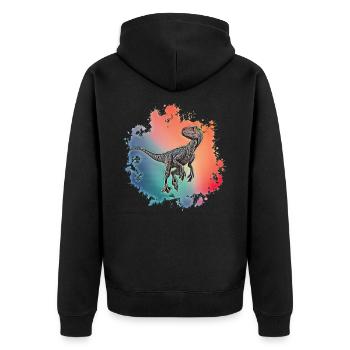 Velociraptor - Veste à capuche bio Premium Unisexe - noir - Dos - Nico (187cm)