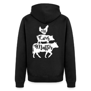 All Lives Matter Vegan Gift pour les végétaliens - Veste à capuche bio Premium Unisexe - noir - Dos - Nico (187cm)