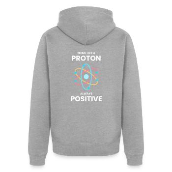 Science - Unisex Premium Organic Zip Hoodie - heather grey - Back - Nico (187cm)