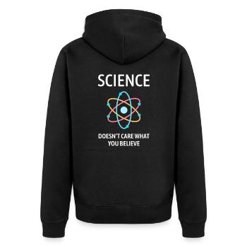 Dictons de science cadeau drôle - Veste à capuche bio Premium Unisexe - noir - Dos - Nico (187cm)