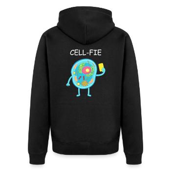 Wissenschaft Sprüche Lehrer Cell-fie lustiges Geschenk - Unisex Premium Bio Zip Hoodie - Schwarz - Hinten - Nico (187cm)