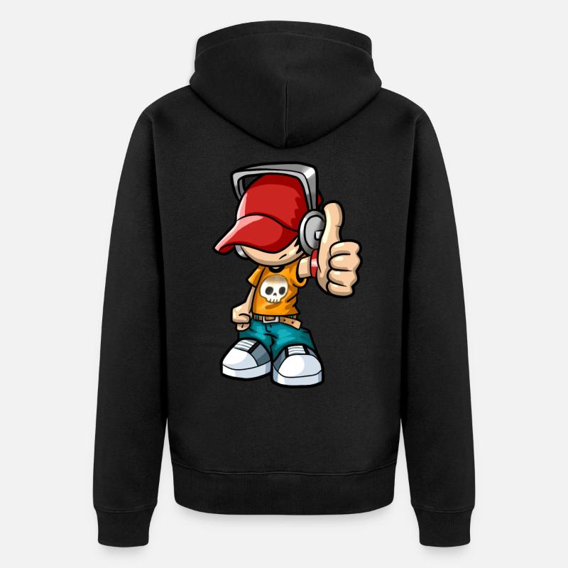 Patineur Boy - Veste à capuche bio Premium Unisexe - noir