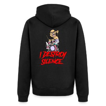 Drums drummer music drummer musician - Unisex Premium Organic Zip Hoodie - black - Back - Nico (187cm)