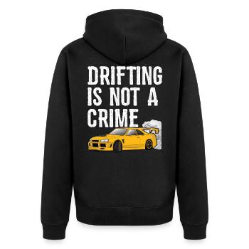 Drifting is not a Crime - Drift Race Car Gift idea - Unisex Premium Bio Zip Hoodie - Schwarz - Hinten - Nico (187cm)