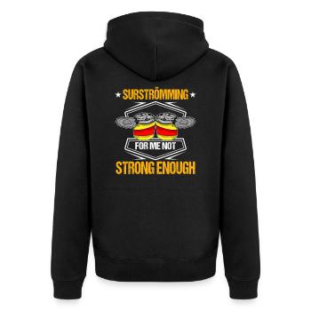 Surstromming fish delicious - Unisex Premium Organic Zip Hoodie - black - Back - Nico (187cm)