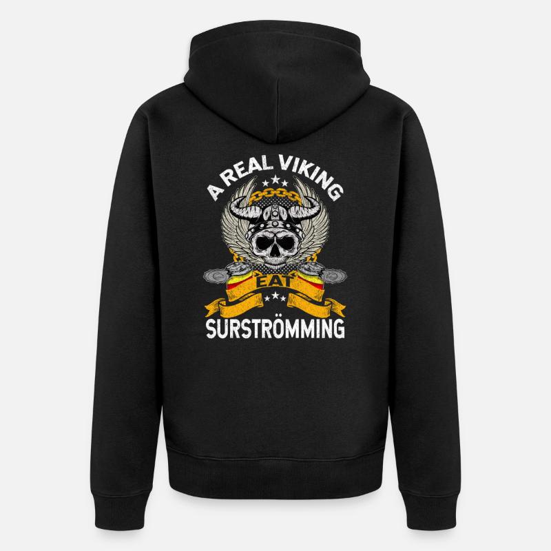 Surstromming Viking Fish - Veste à capuche bio Premium Unisexe - noir