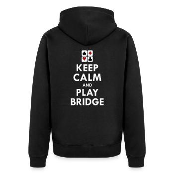 Spielen Cards Bridge Spiel Addict Fan Player Gamer - Unisex Premium Bio Zip Hoodie - Schwarz - Hinten - Nico (187cm)