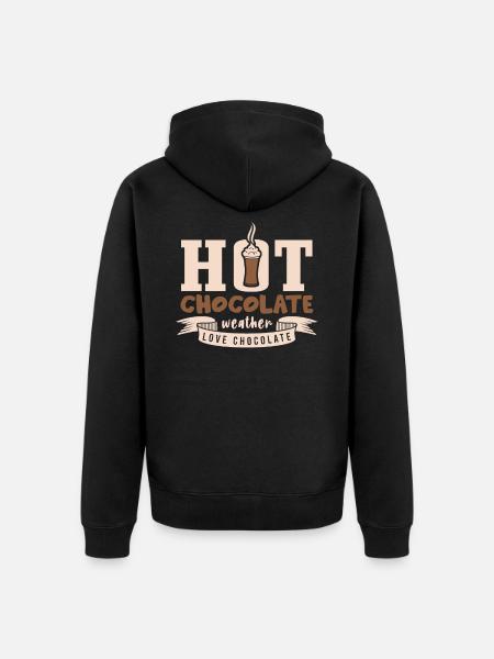 Heiße Schokolade Kaba Kakao - Unisex Premium Bio Zip Hoodie - Schwarz
